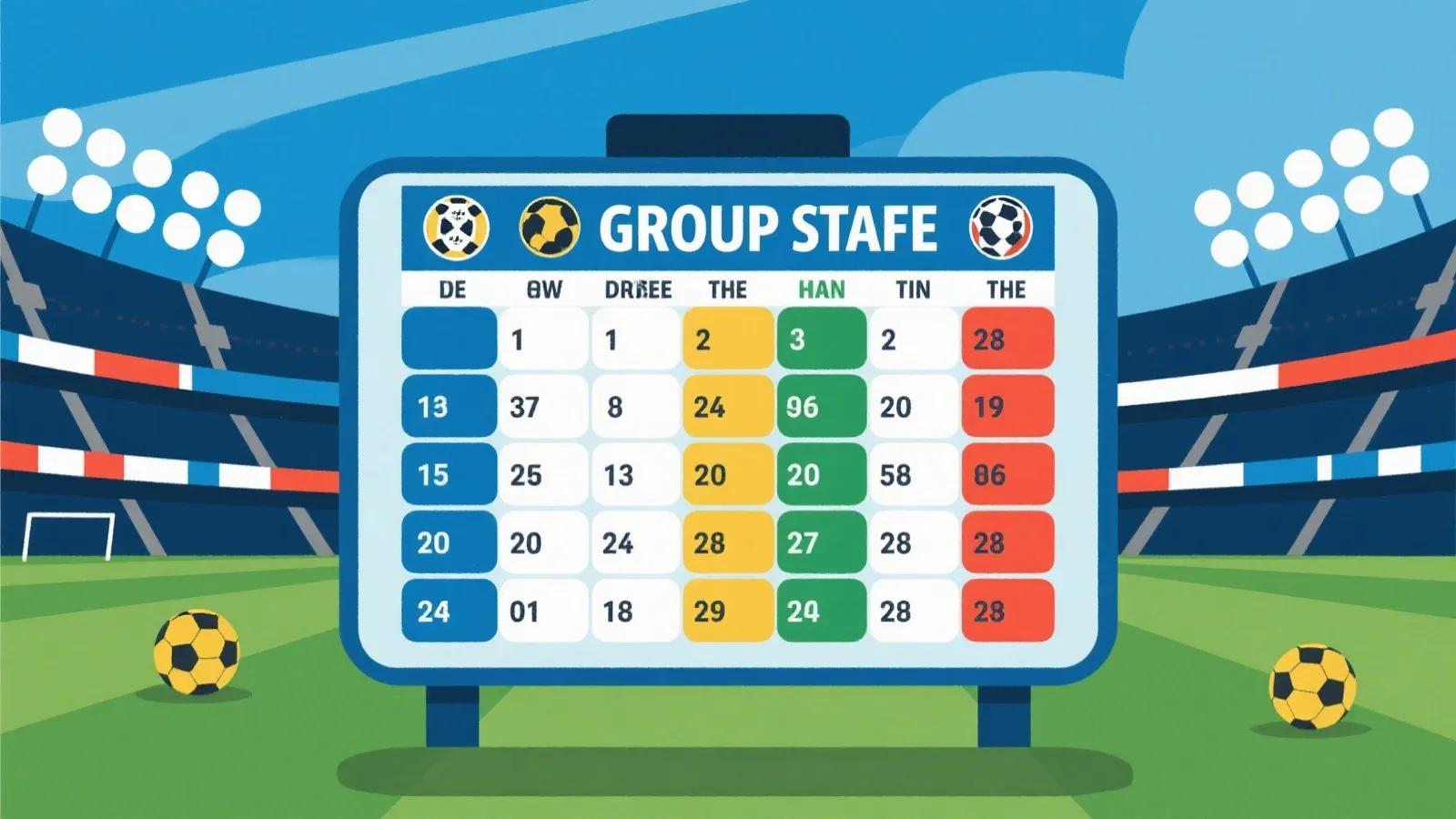 小组赛赛程与对阵信息示意图