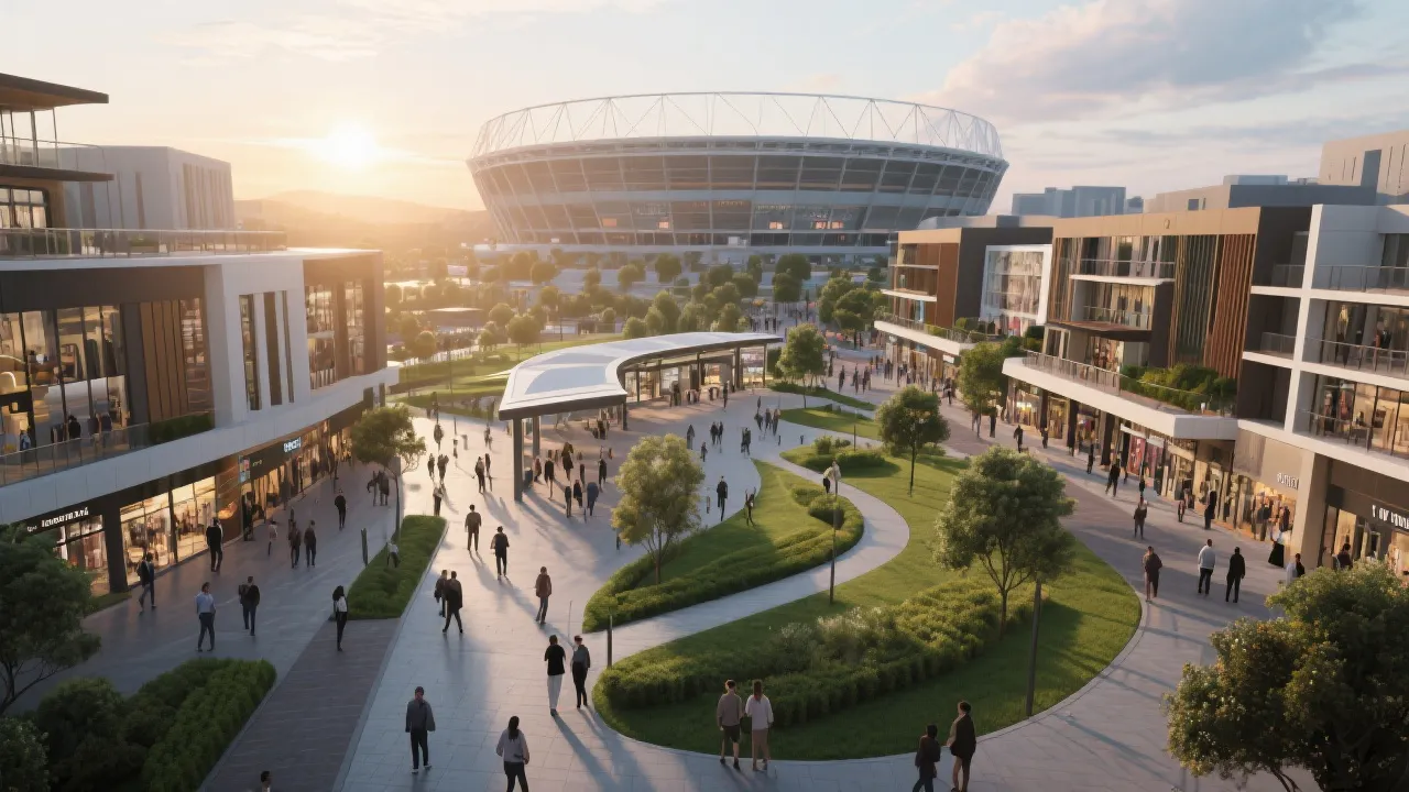 体育场馆与城市更新融合的片区规划示意